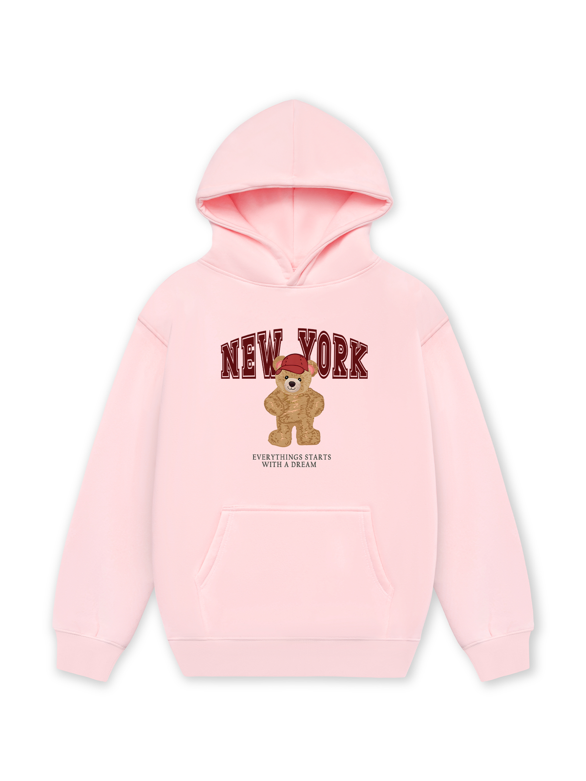 Áo Hoodie Nỉ Hai Da City New York Red Bear