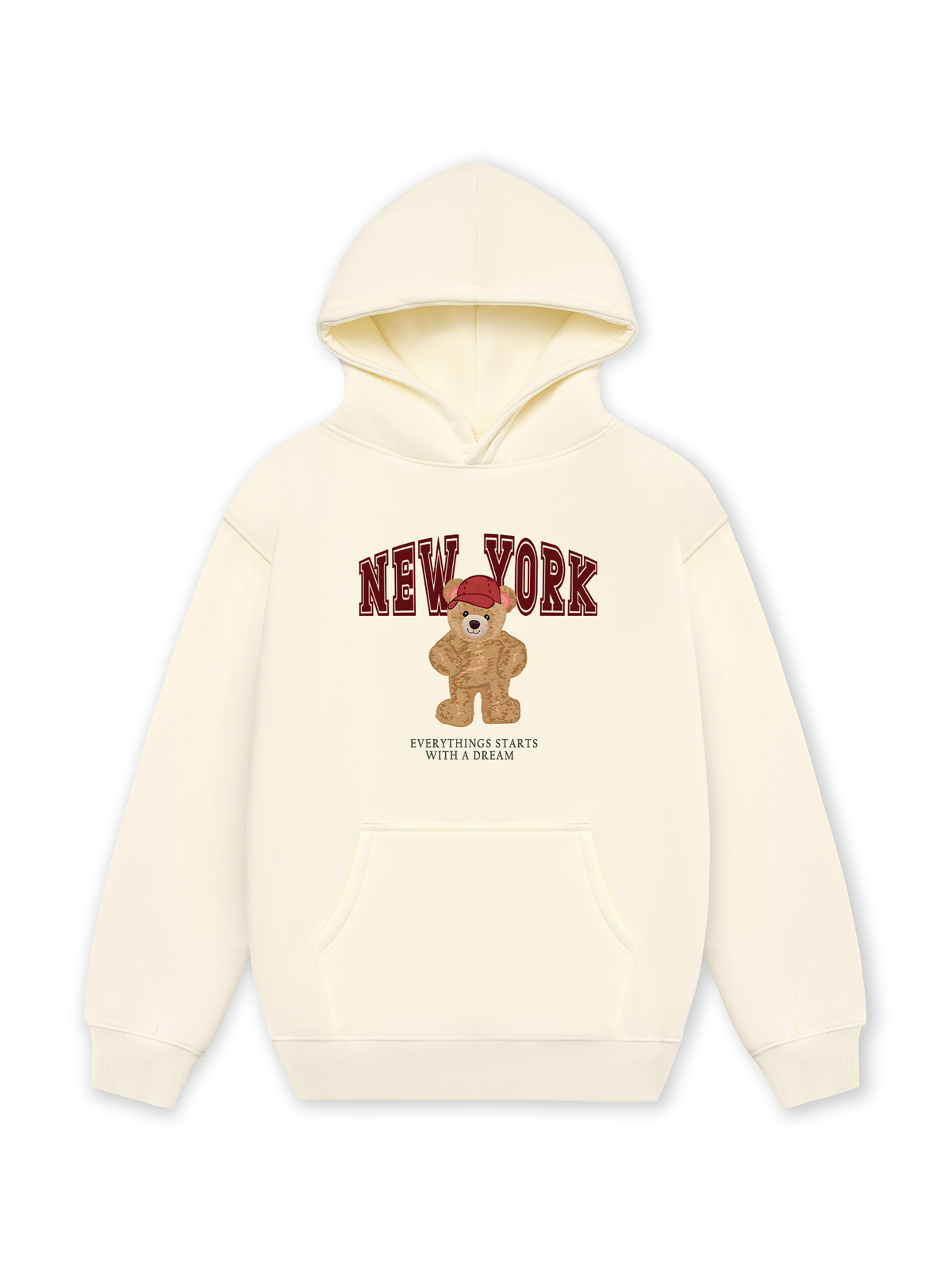 Áo Hoodie Nỉ Hai Da City New York Red Bear