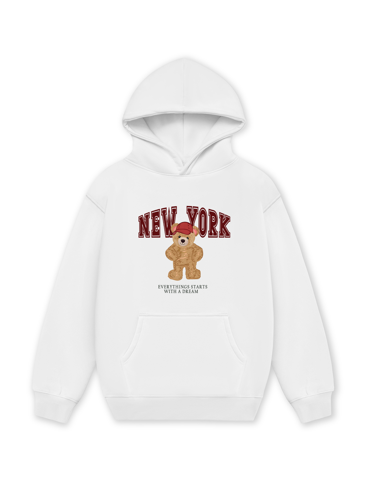 Áo Hoodie Nỉ Hai Da City New York Red Bear