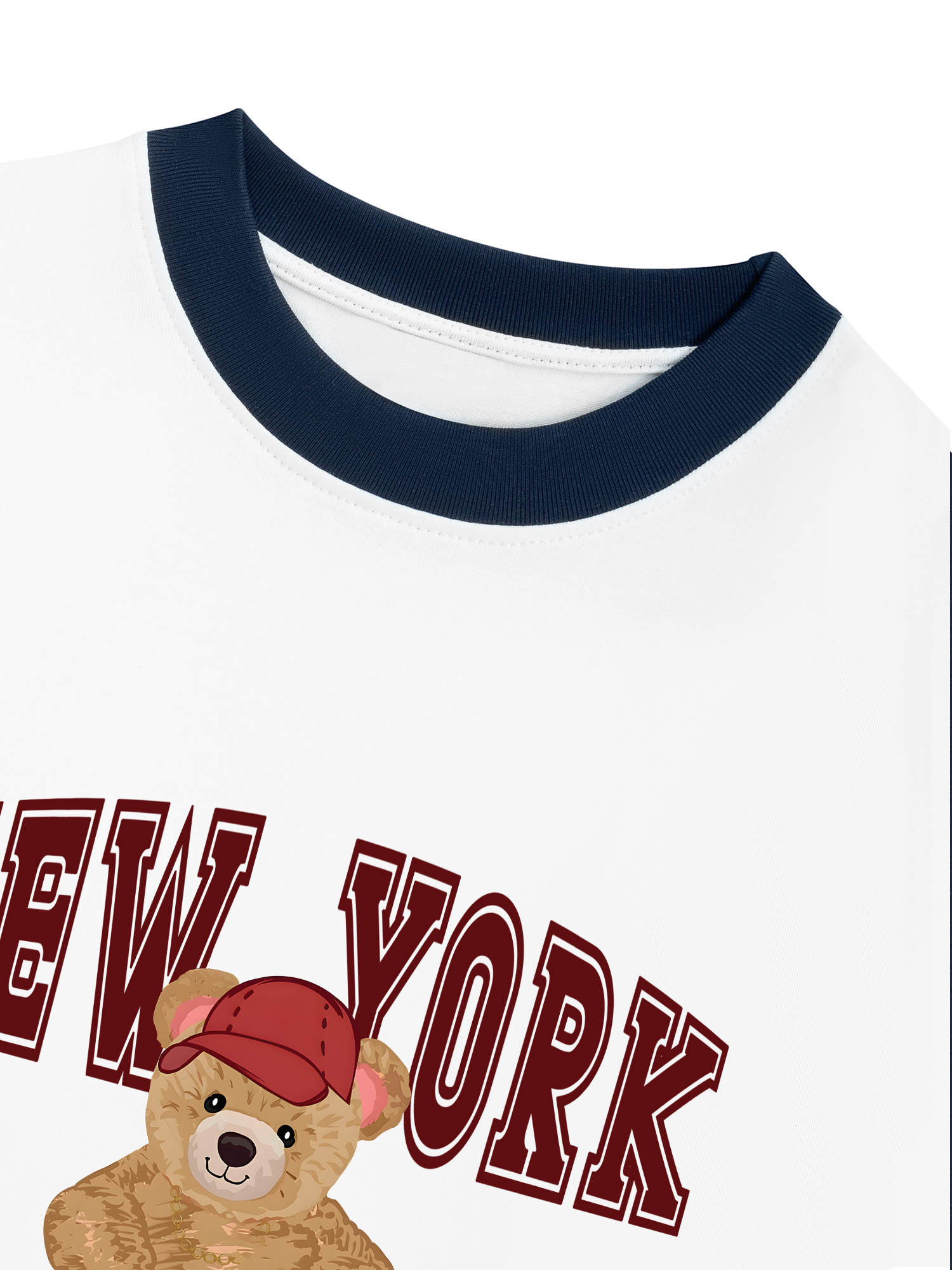 Áo Thun Ringer Relaxed Fit City New York Red Bear