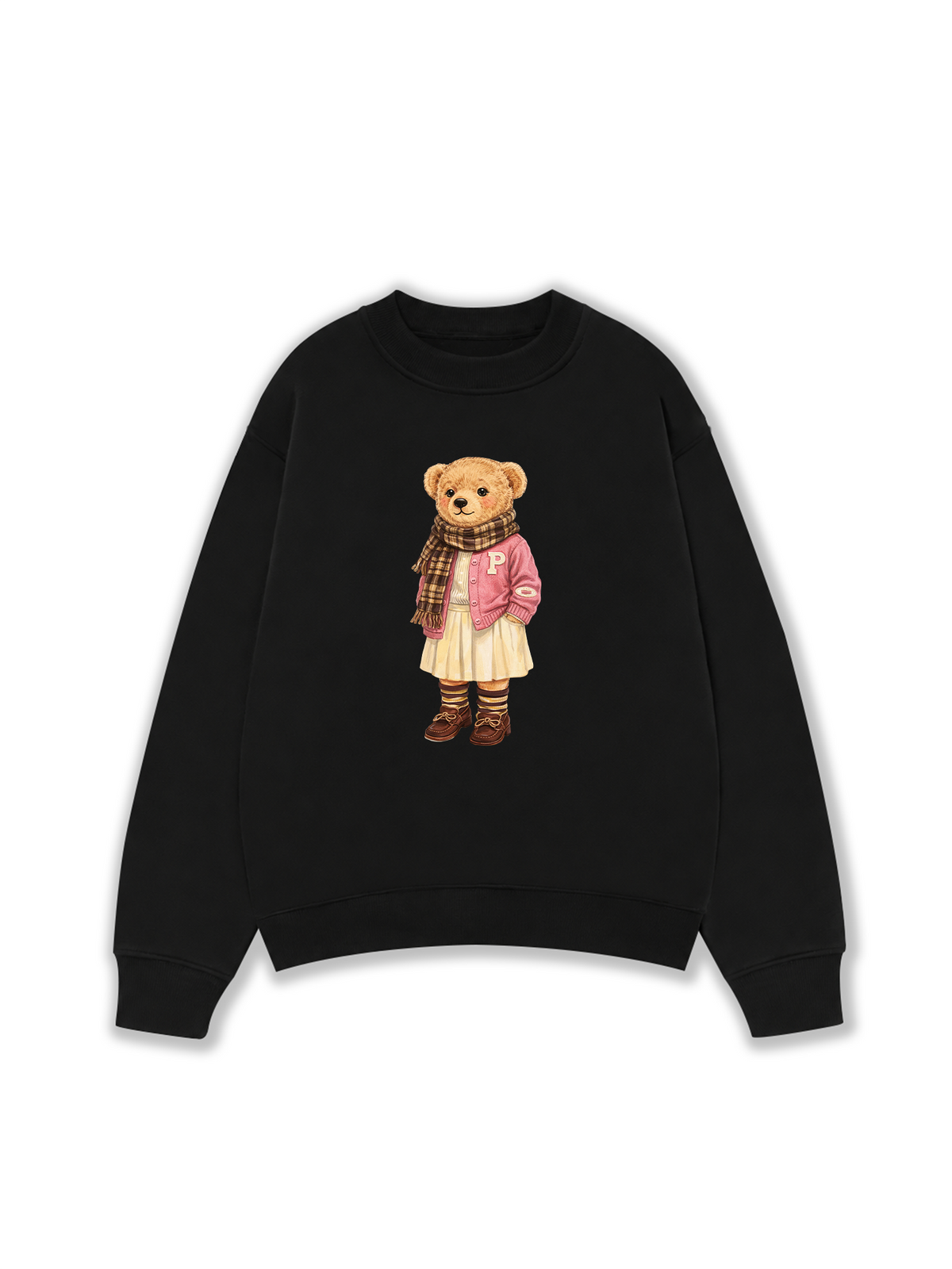 Áo Sweater Nỉ Hai Da Pink Girl Bear