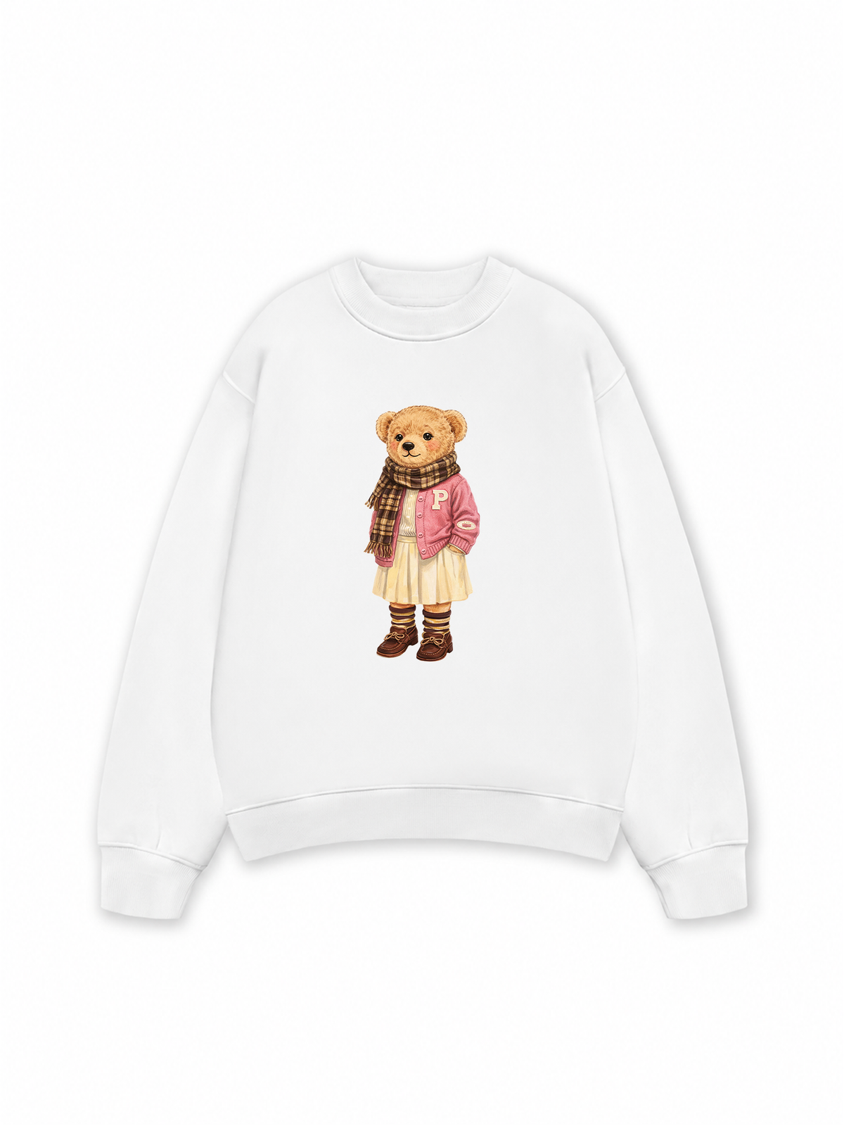 Áo Sweater Nỉ Hai Da Pink Girl Bear