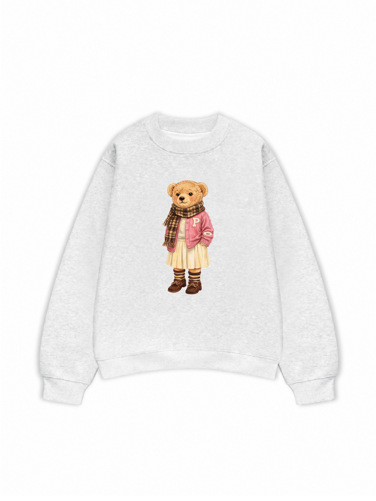 Áo Sweater Nỉ Hai Da Pink Girl Bear