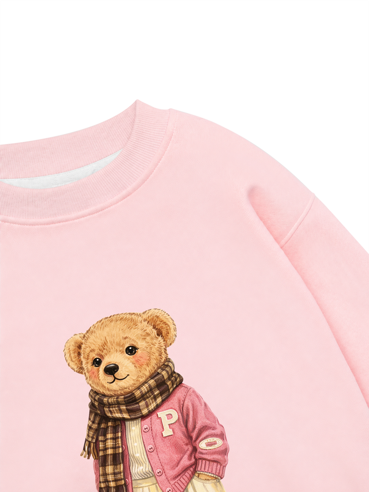 Áo Sweater Nỉ Hai Da Pink Girl Bear