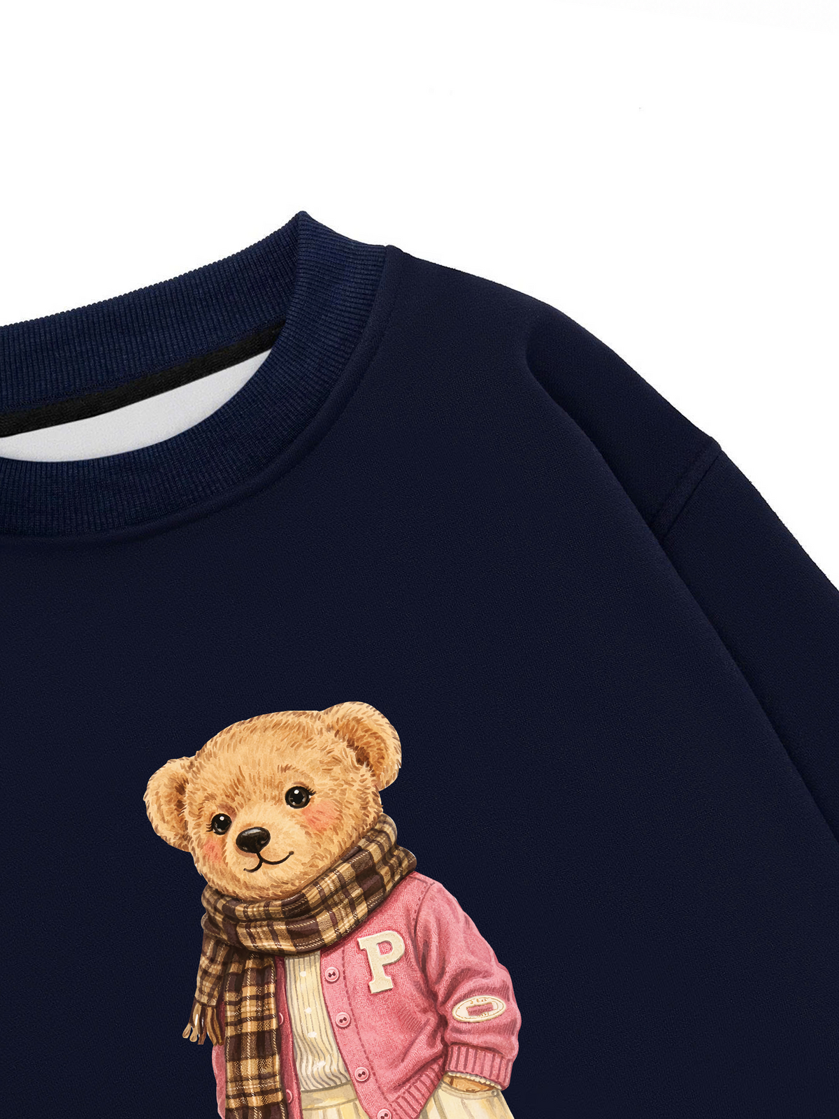 Áo Sweater Nỉ Hai Da Pink Girl Bear