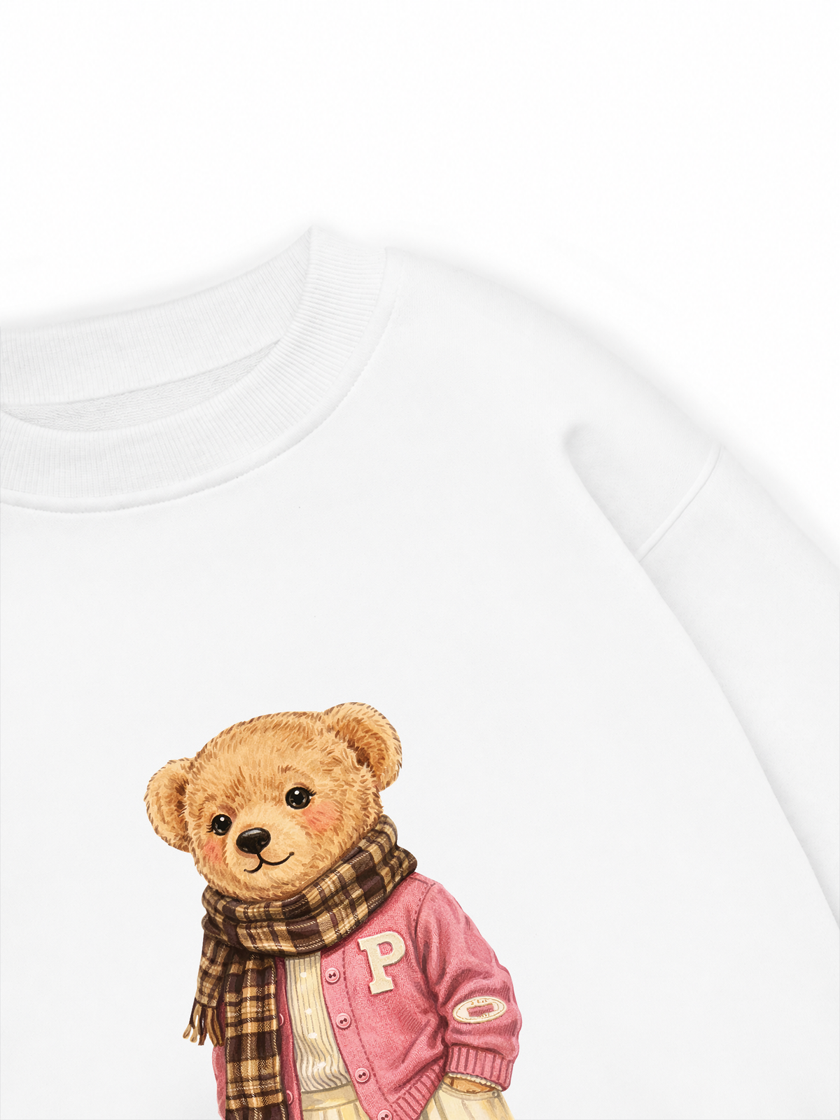 Áo Sweater Nỉ Hai Da Pink Girl Bear