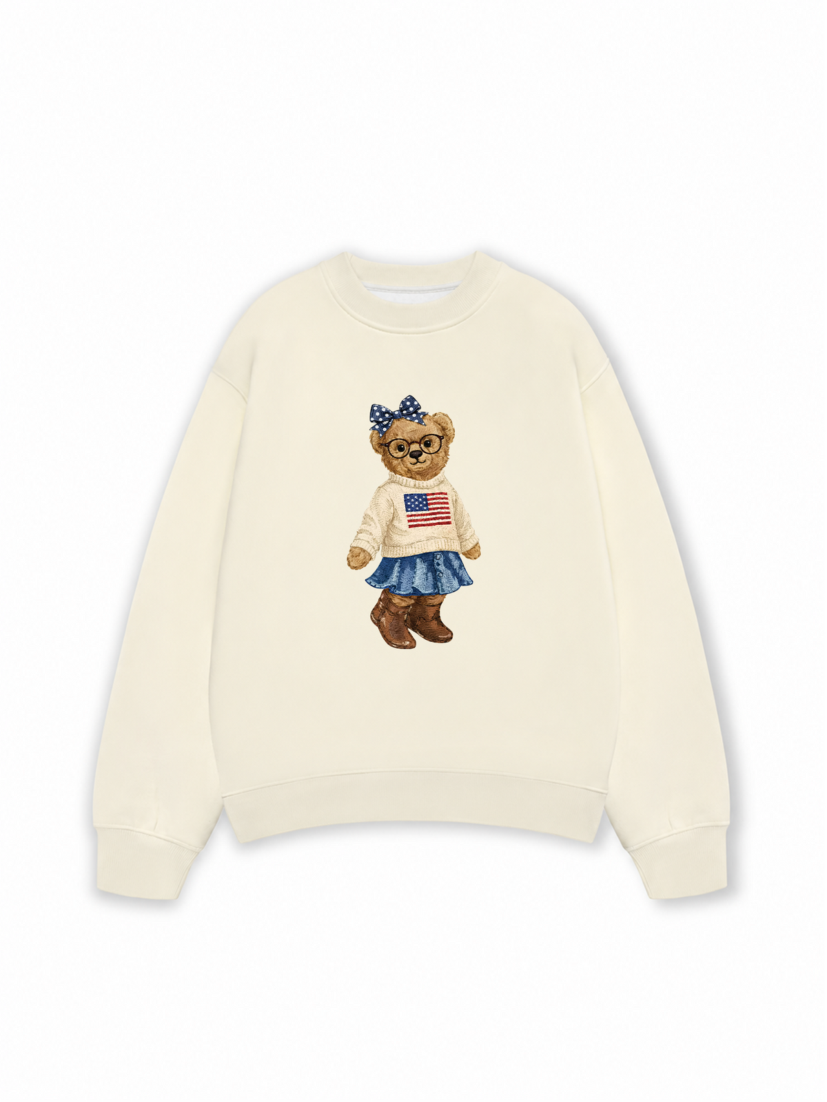 Áo Sweater Nỉ Hai Da Soft Girl Bear