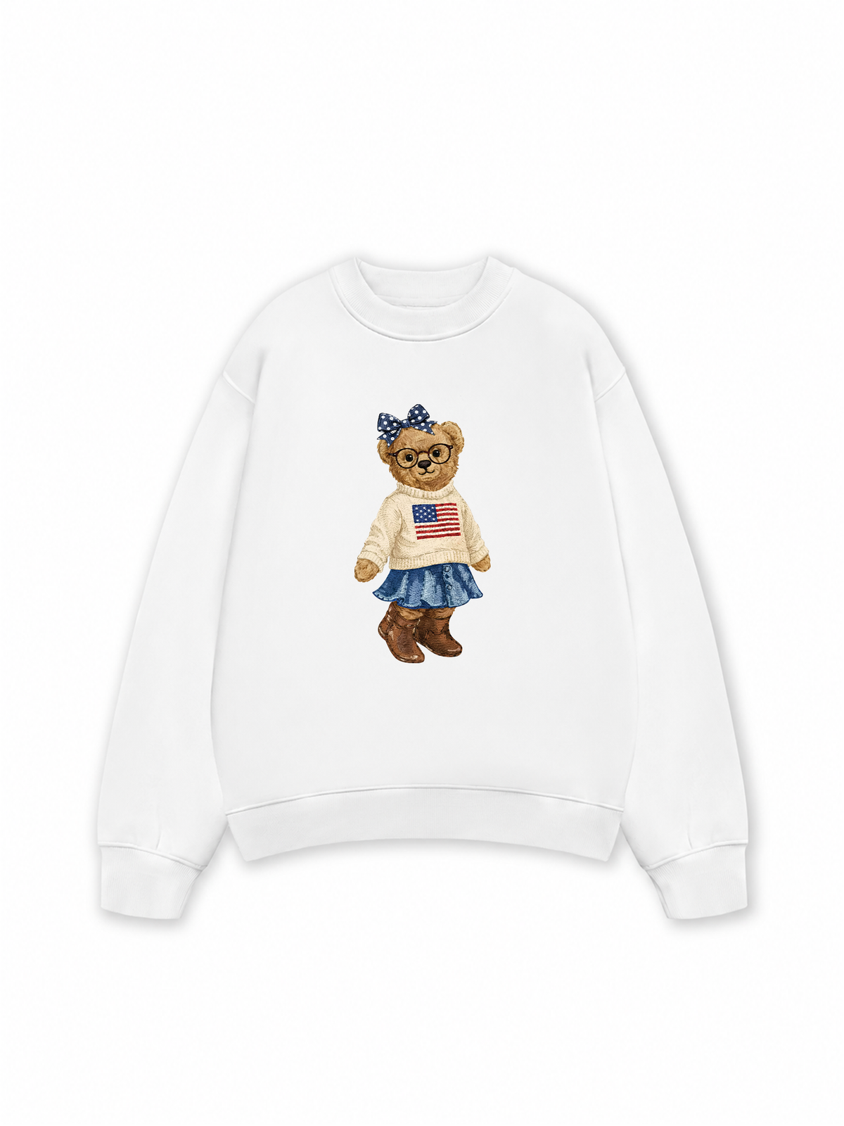 Áo Sweater Nỉ Hai Da Soft Girl Bear