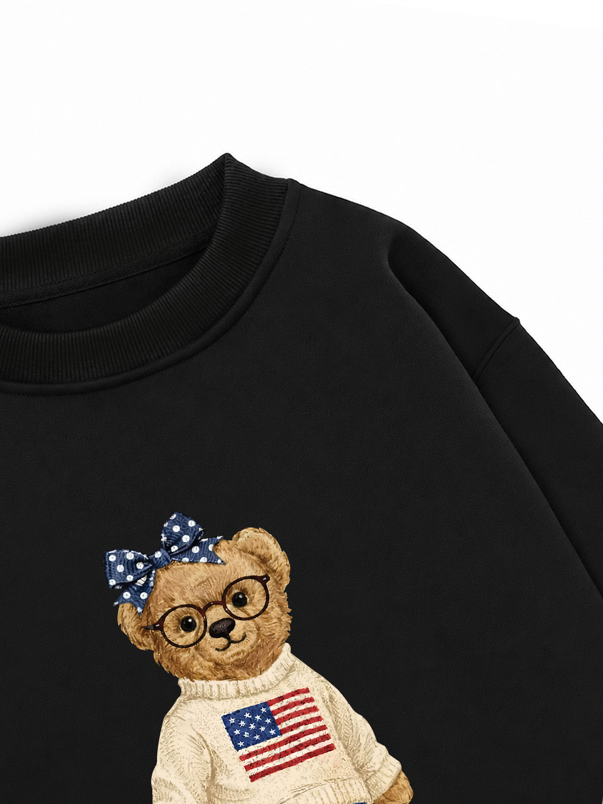 Áo Sweater Nỉ Hai Da Soft Girl Bear