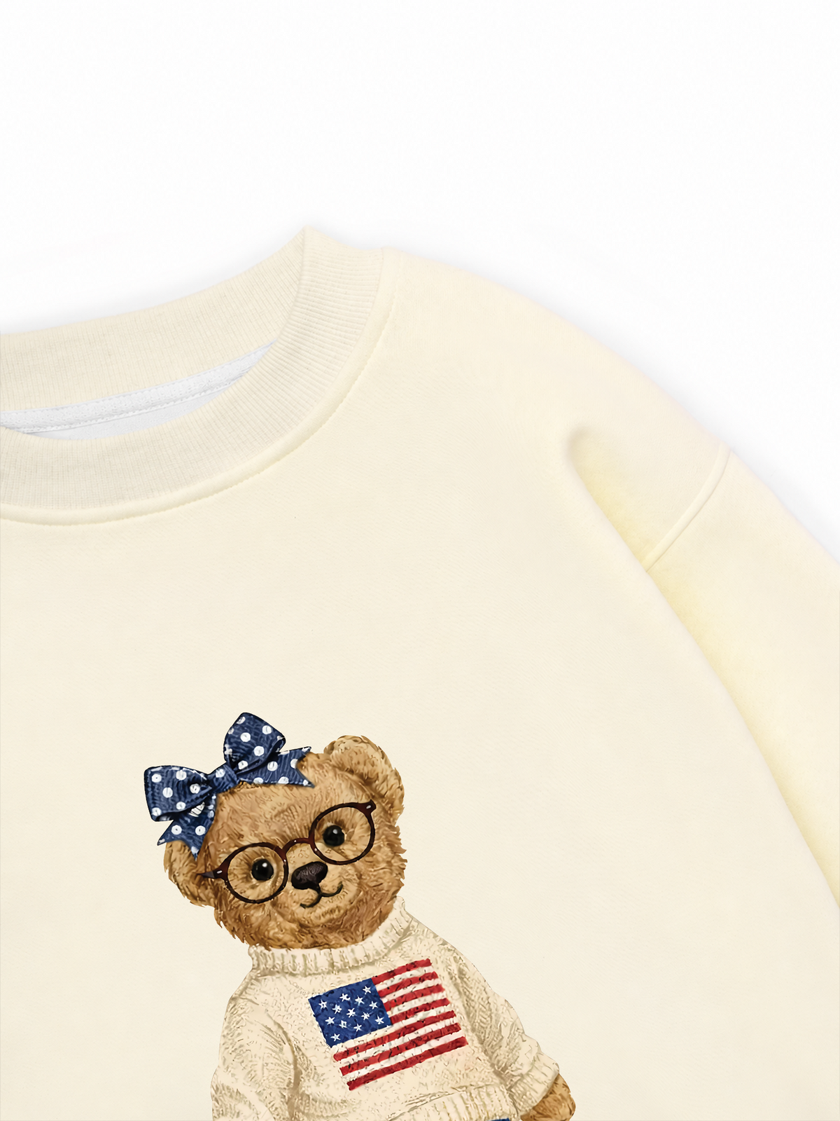 Áo Sweater Nỉ Hai Da Soft Girl Bear