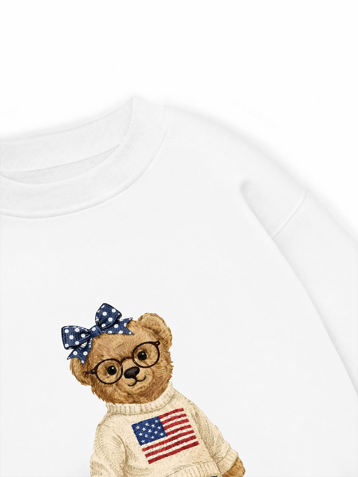 Áo Sweater Nỉ Hai Da Soft Girl Bear