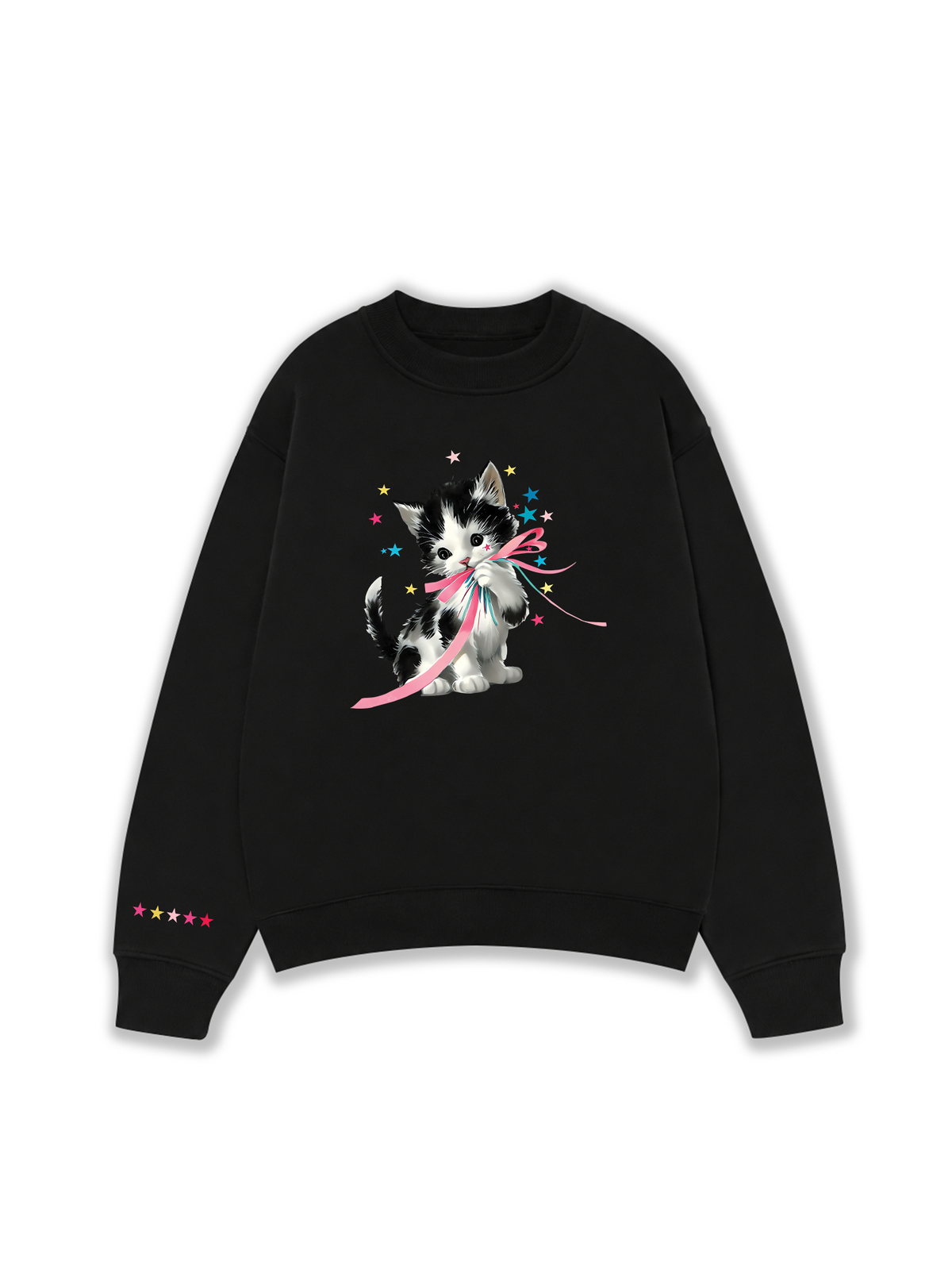 Áo Sweater Nỉ Hai Da Soft Paw Cute Cat With Star