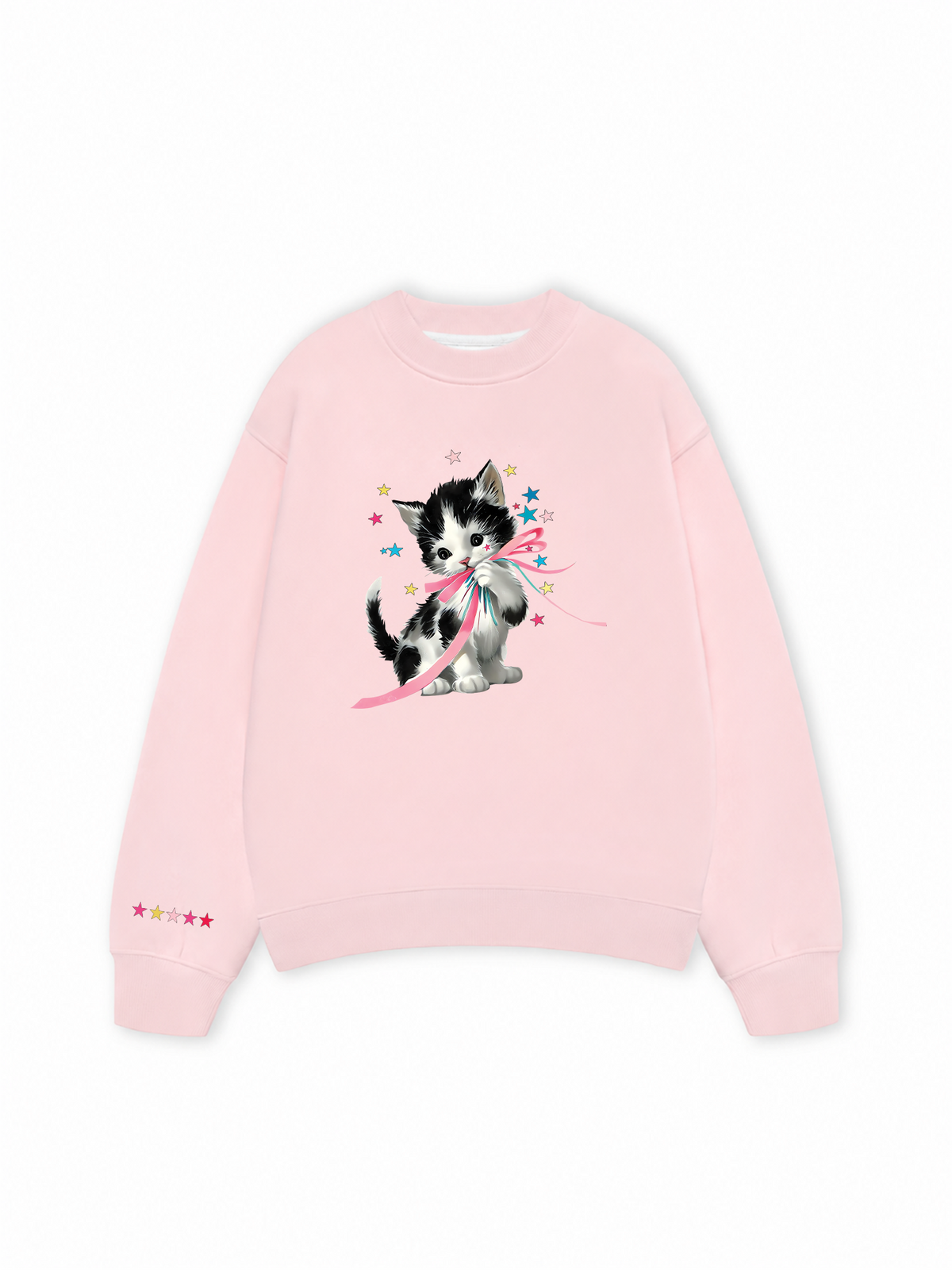 Áo Sweater Nỉ Hai Da Soft Paw Cute Cat With Star