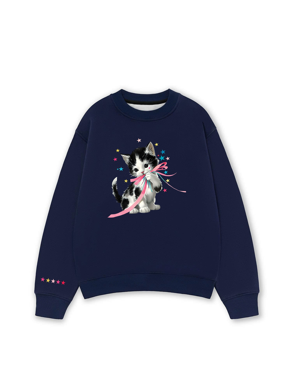 Áo Sweater Nỉ Hai Da Soft Paw Cute Cat With Star