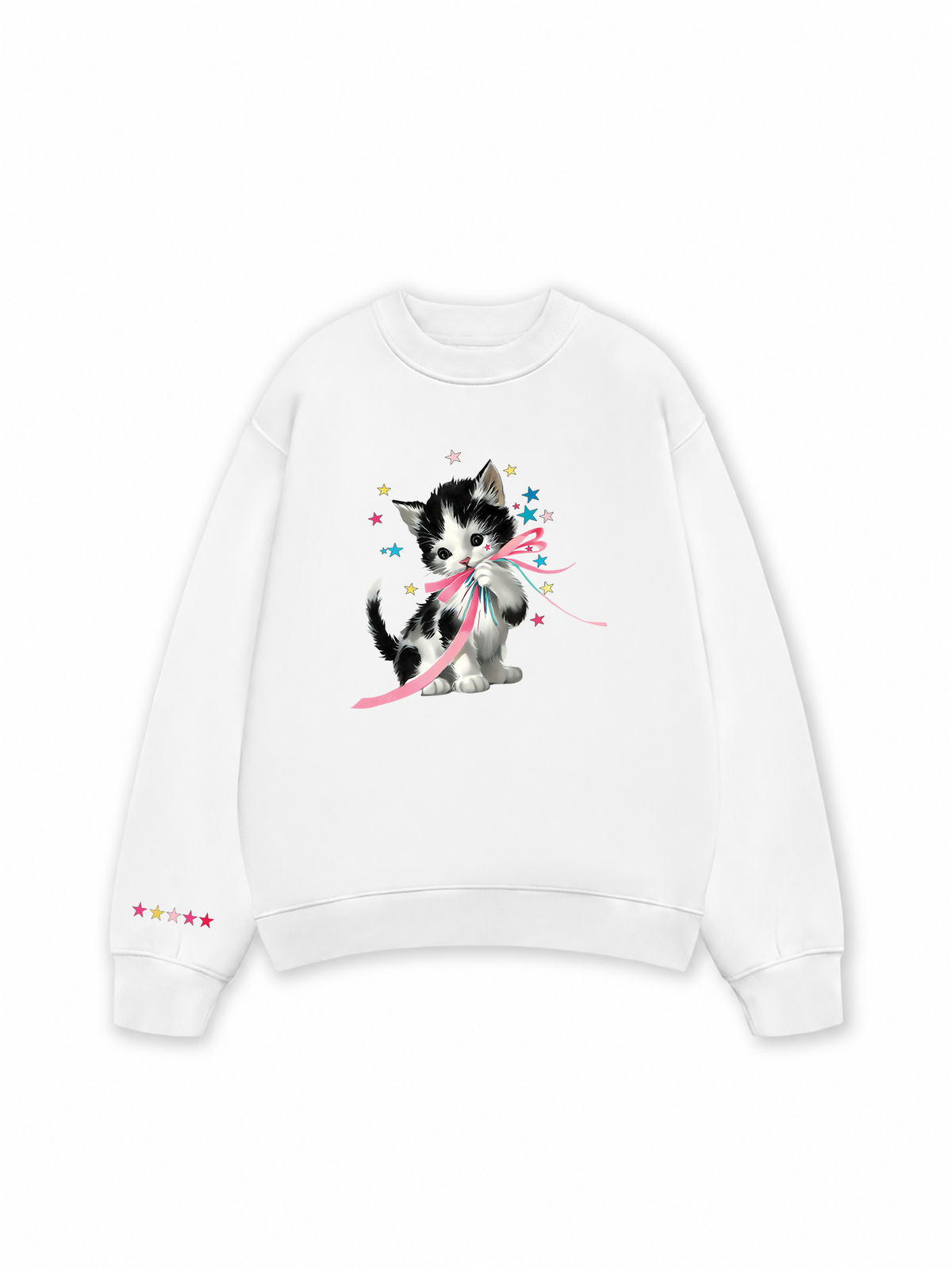 Áo Sweater Nỉ Hai Da Soft Paw Cute Cat With Star