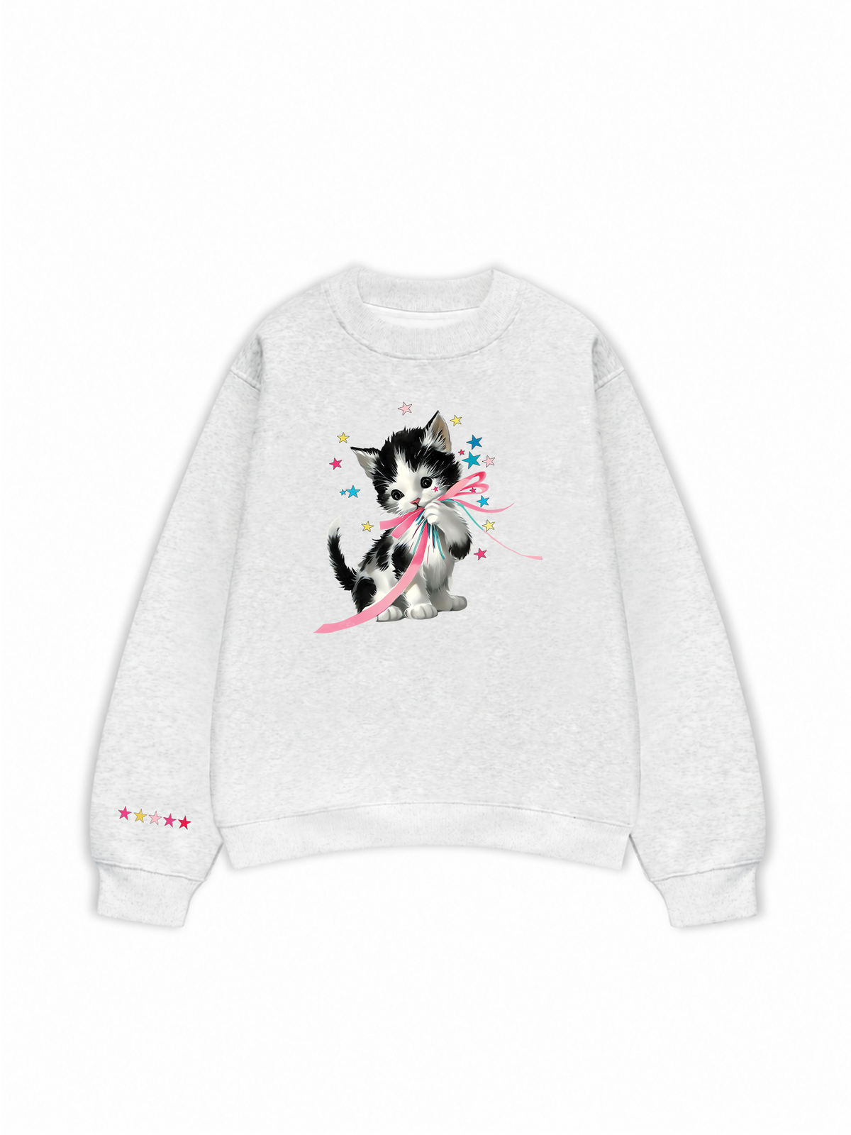 Áo Sweater Nỉ Hai Da Soft Paw Cute Cat With Star