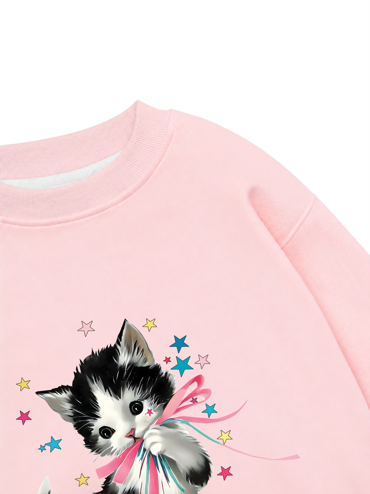 Áo Sweater Nỉ Hai Da Soft Paw Cute Cat With Star