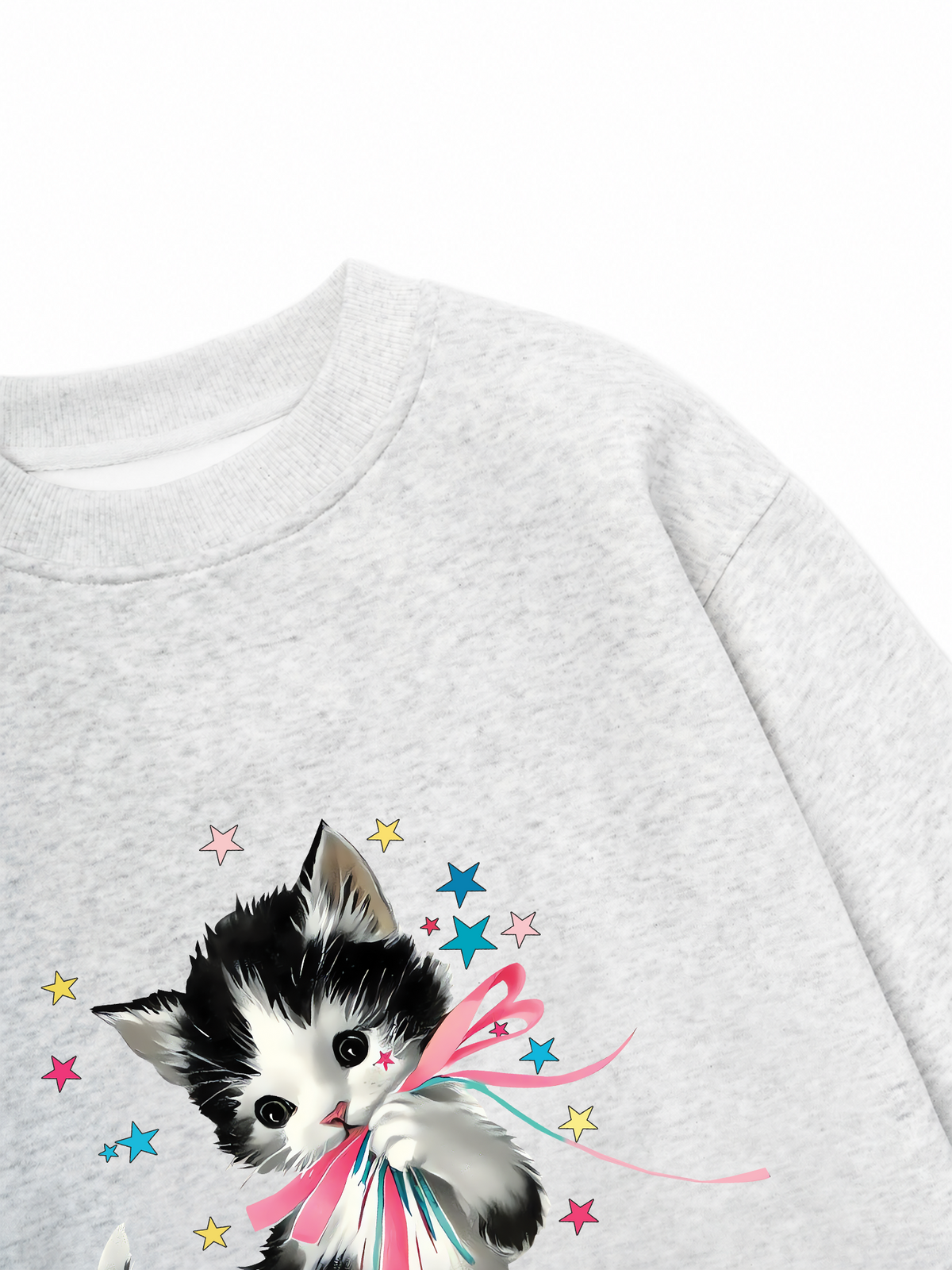 Áo Sweater Nỉ Hai Da Soft Paw Cute Cat With Star