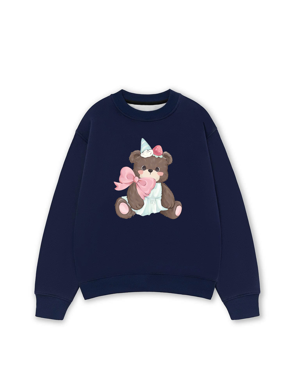 Áo Sweater Nỉ Hai Da Soft Paw Strawberry Bear