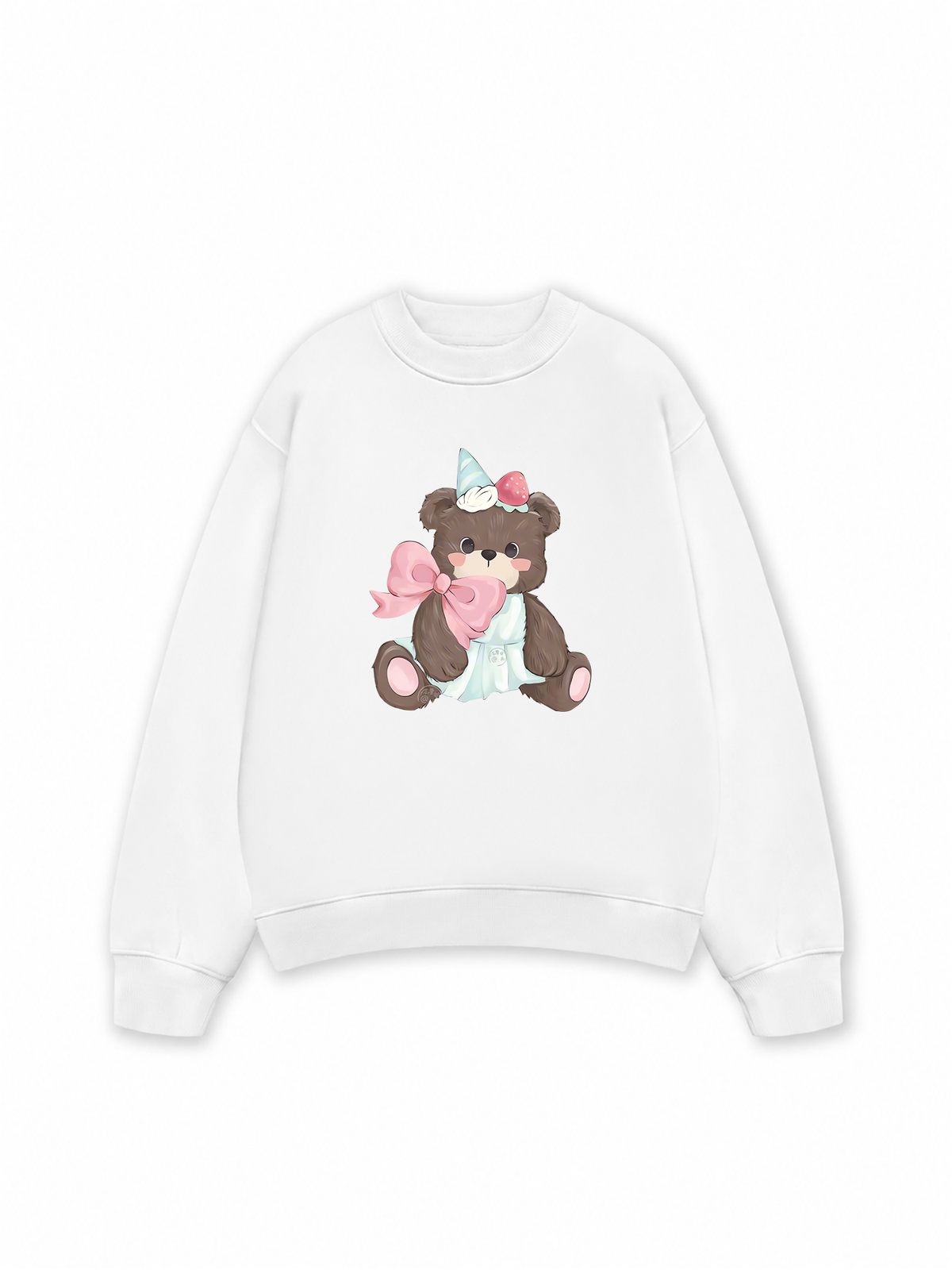 Áo Sweater Nỉ Hai Da Soft Paw Strawberry Bear
