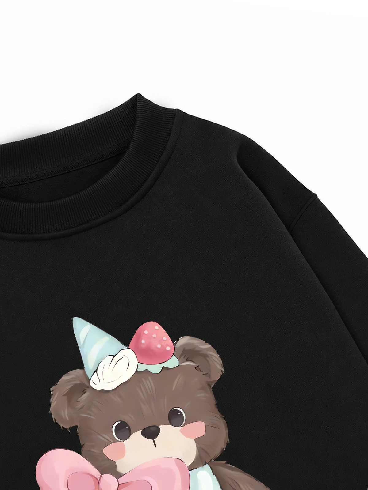 Áo Sweater Nỉ Hai Da Soft Paw Strawberry Bear