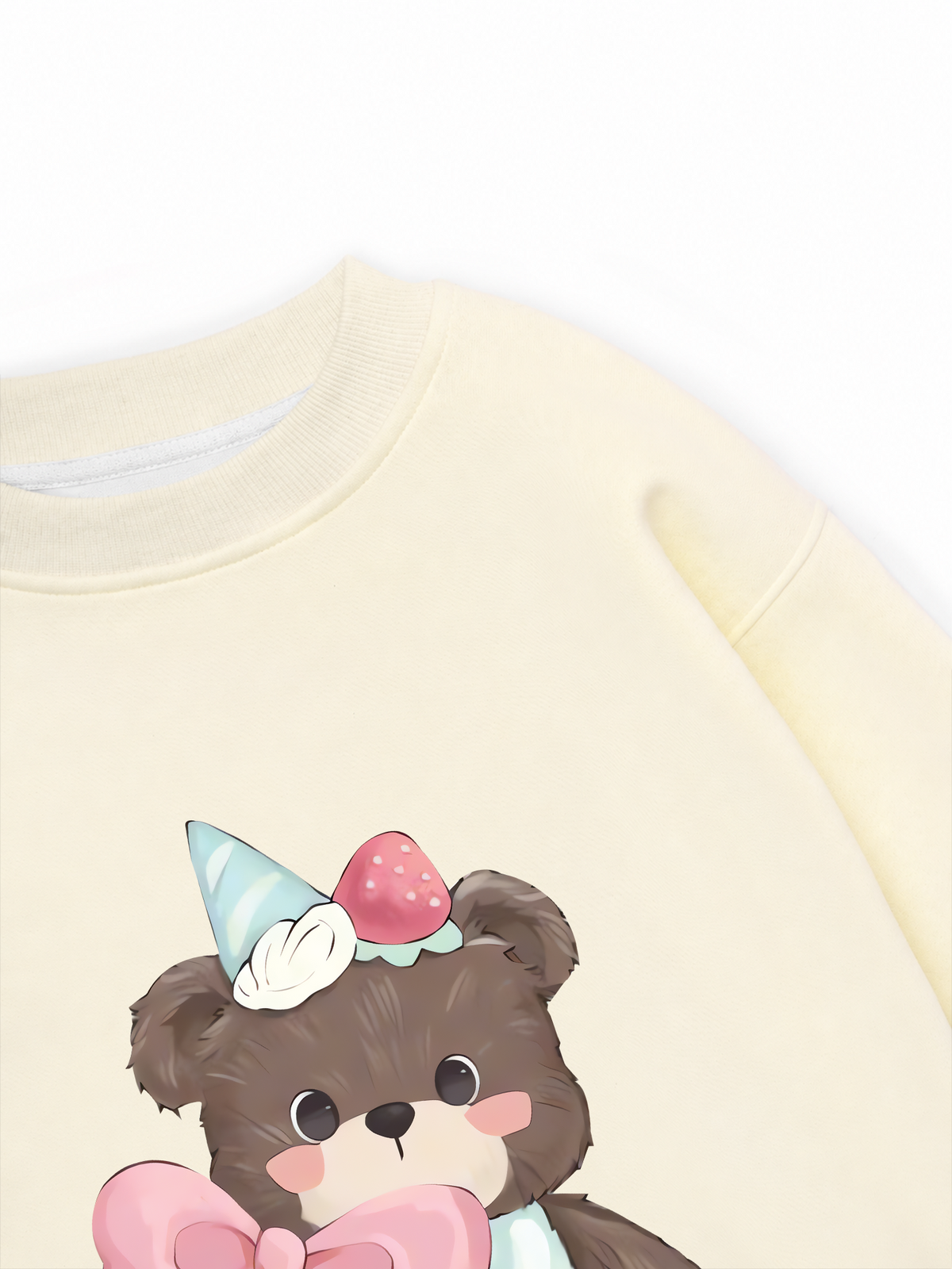 Áo Sweater Nỉ Hai Da Soft Paw Strawberry Bear