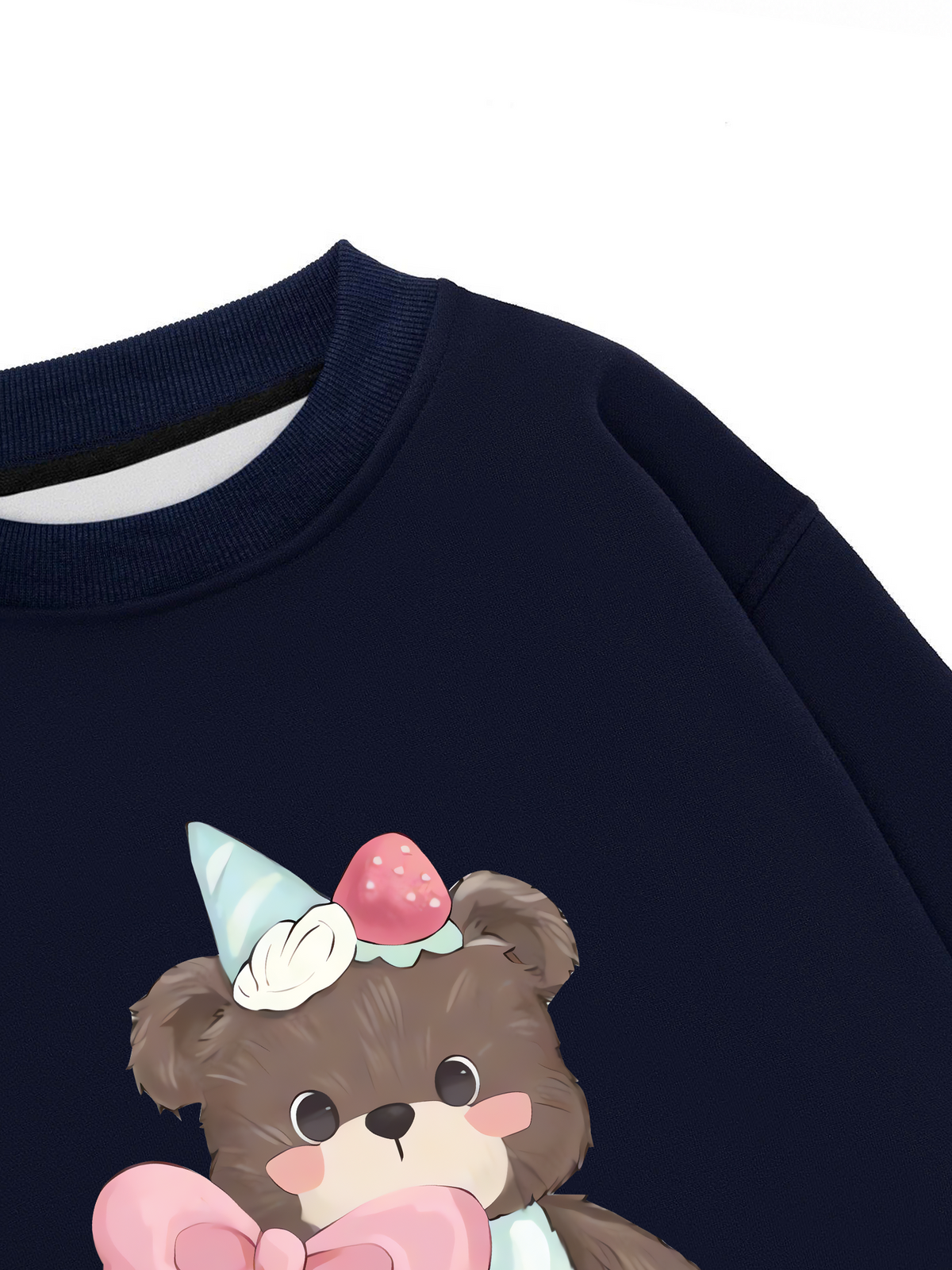 Áo Sweater Nỉ Hai Da Soft Paw Strawberry Bear