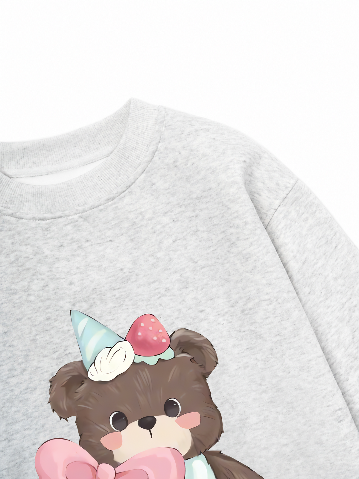 Áo Sweater Nỉ Hai Da Soft Paw Strawberry Bear