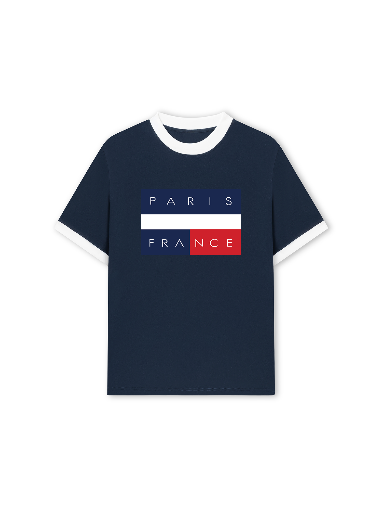 Áo Thun Ringer Relaxed Fit  Paris France Flag