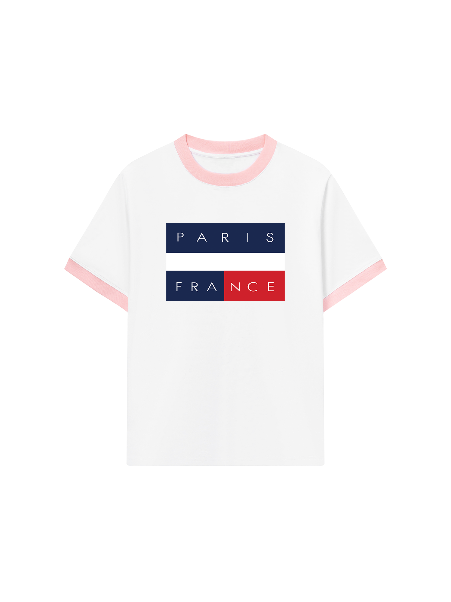 Áo Thun Ringer Relaxed Fit  Paris France Flag