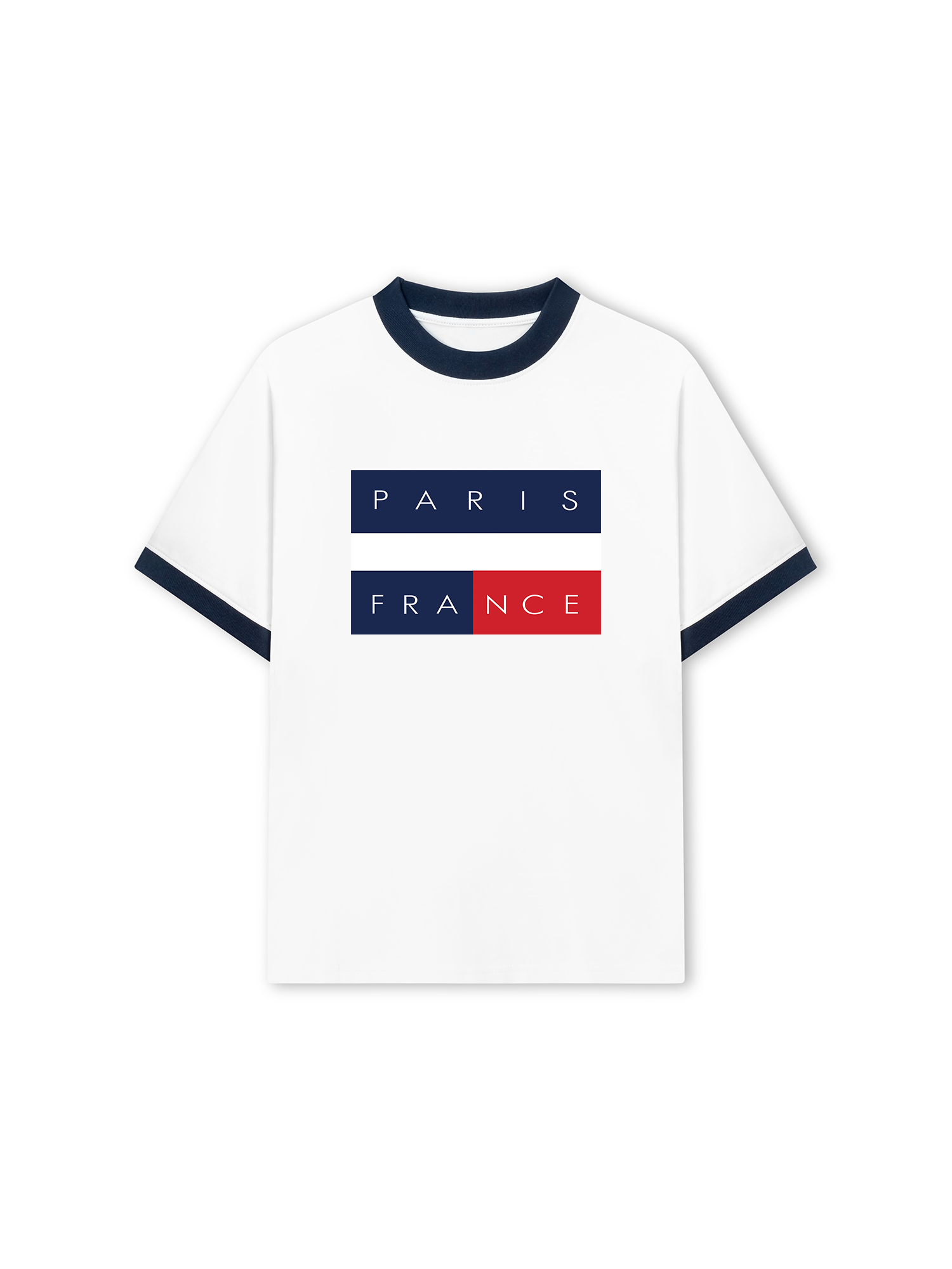 Áo Thun Ringer Relaxed Fit  Paris France Flag