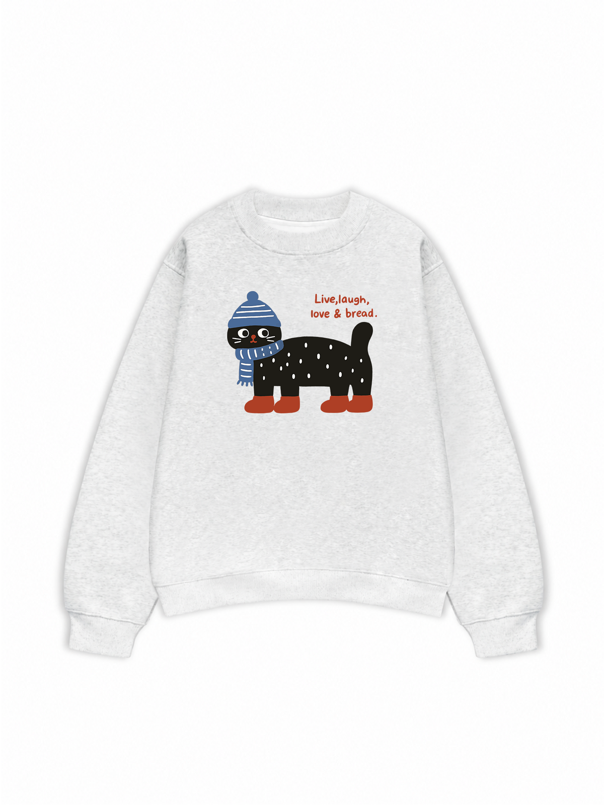 Áo Sweater Nỉ Hai Da Cozy Day Live Laugh Cat