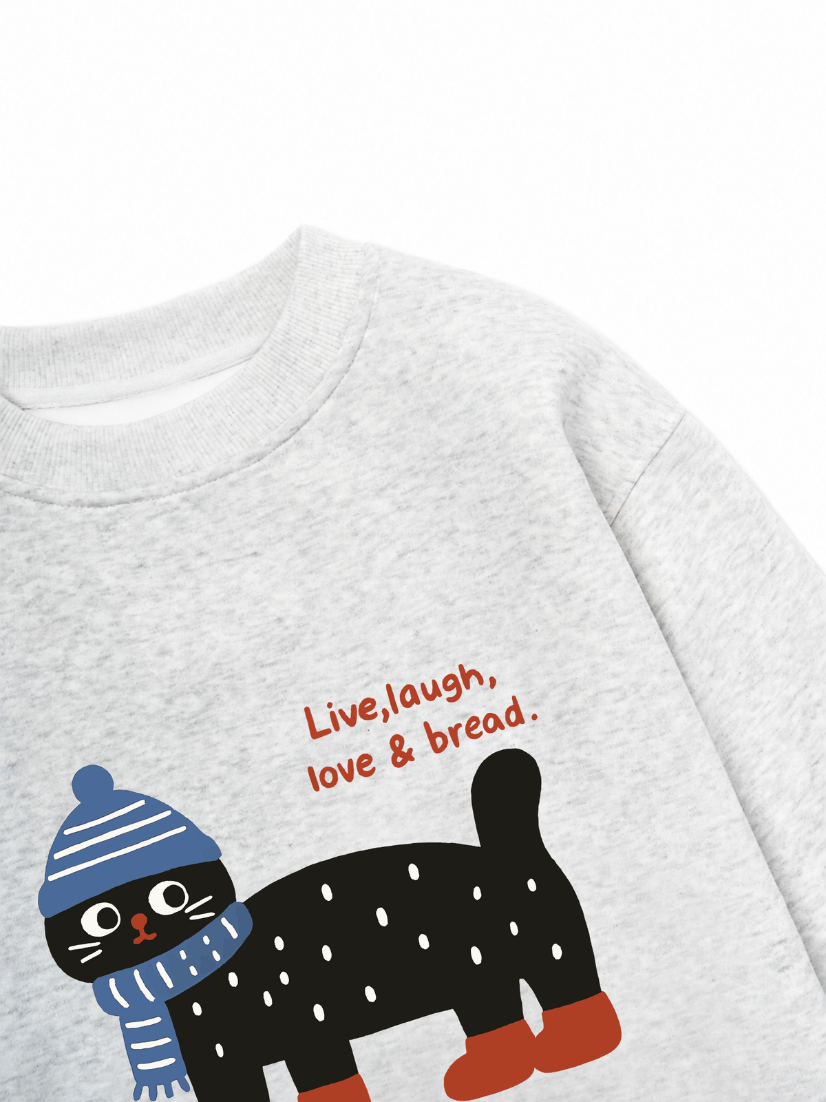Áo Sweater Nỉ Hai Da Cozy Day Live Laugh Cat