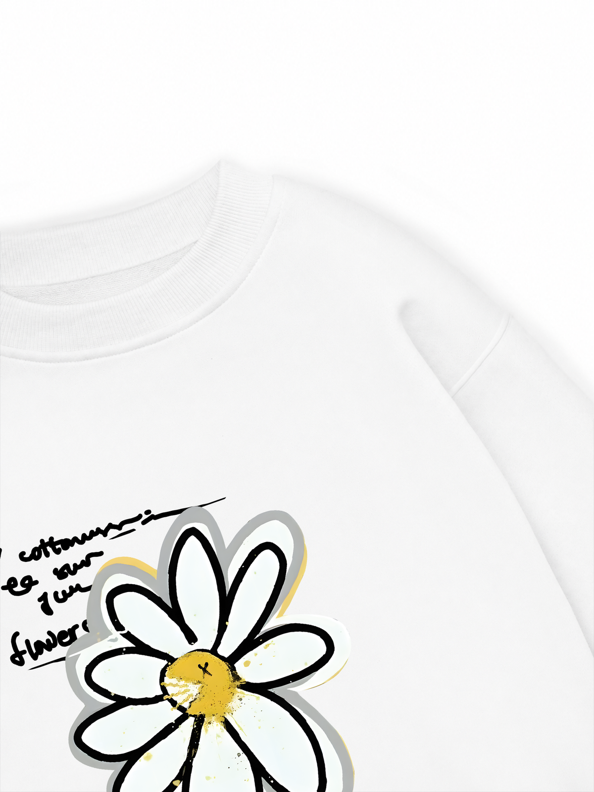 Áo Sweater Nỉ Hai Da Cotton Usa Daisy Flower