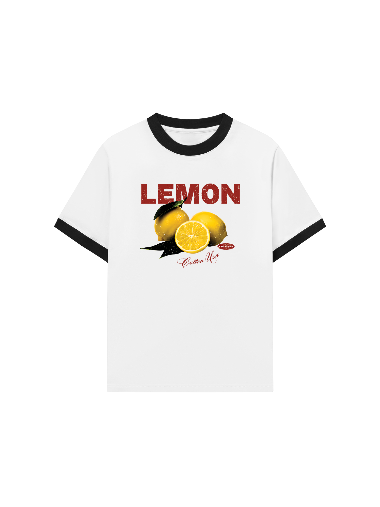 Áo Thun Ringer Relaxed Fit Tropical Lemon Orrganic