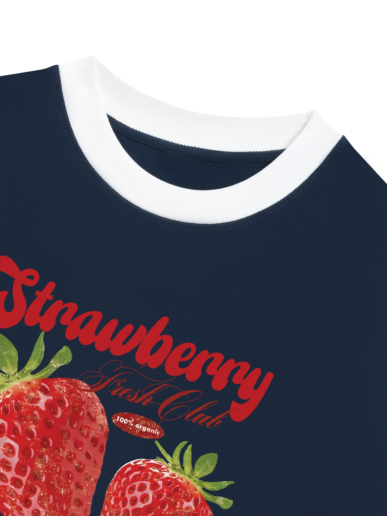 Áo Thun Ringer Relaxed Fit Tropical Strawberry Fresh Club
