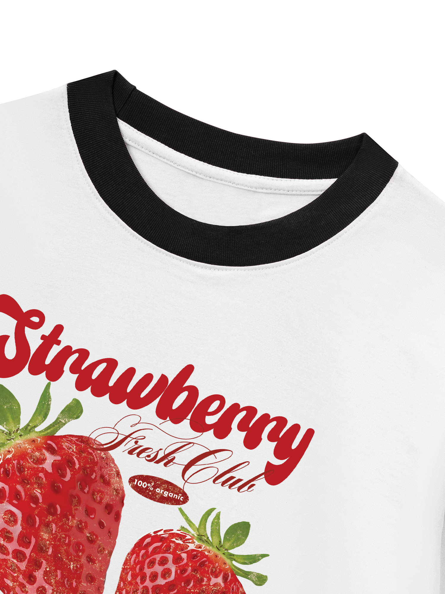 Áo Thun Ringer Relaxed Fit Tropical Strawberry Fresh Club