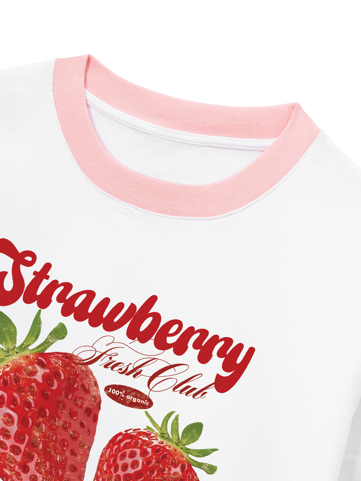 Áo Thun Ringer Relaxed Fit Tropical Strawberry Fresh Club