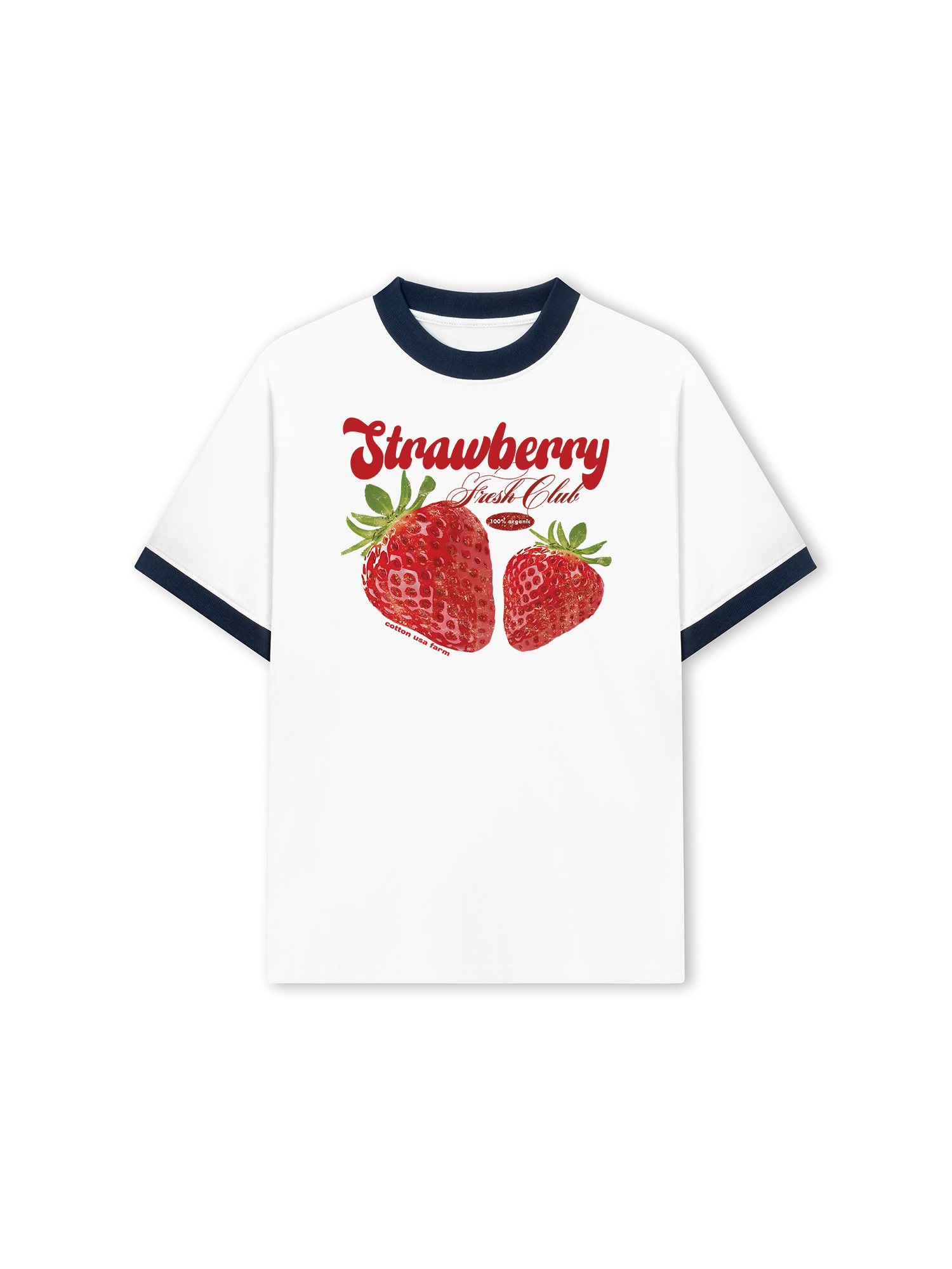 Áo Thun Ringer Relaxed Fit Tropical Strawberry Fresh Club