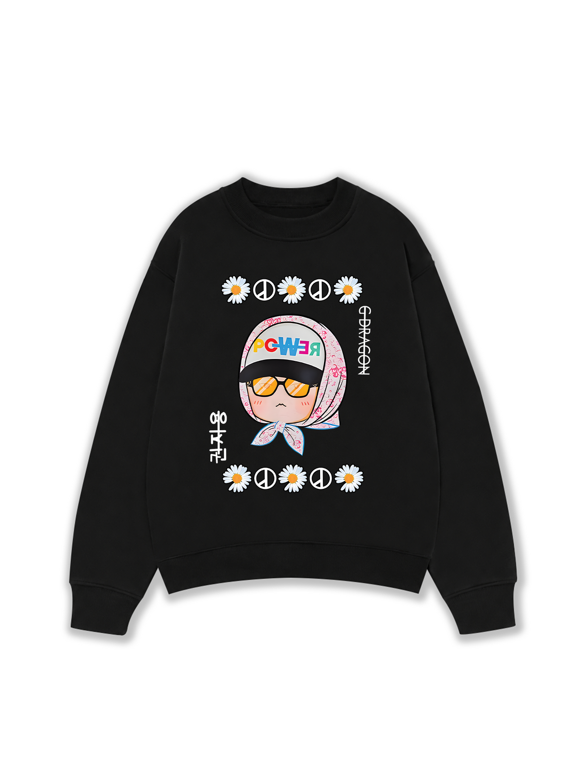 Áo Sweater Nỉ Hai Da Floral With GD Chibi Daisy Flower