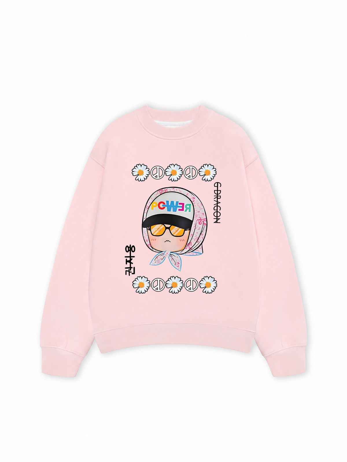 Áo Sweater Nỉ Hai Da Floral With GD Chibi Daisy Flower