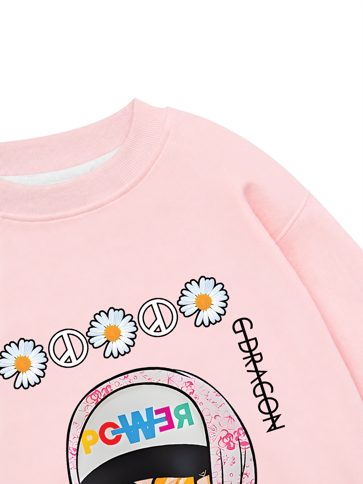 Áo Sweater Nỉ Hai Da Floral With GD Chibi Daisy Flower