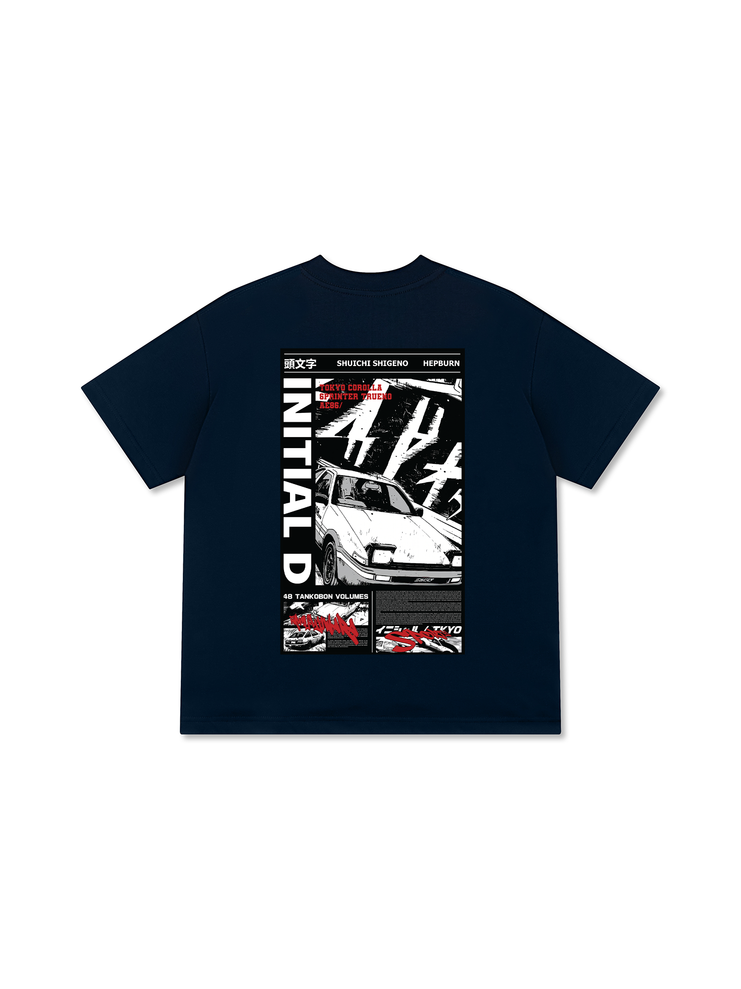 Áo Thun Relaxed Fit JDM Car Initial D Manga Panel