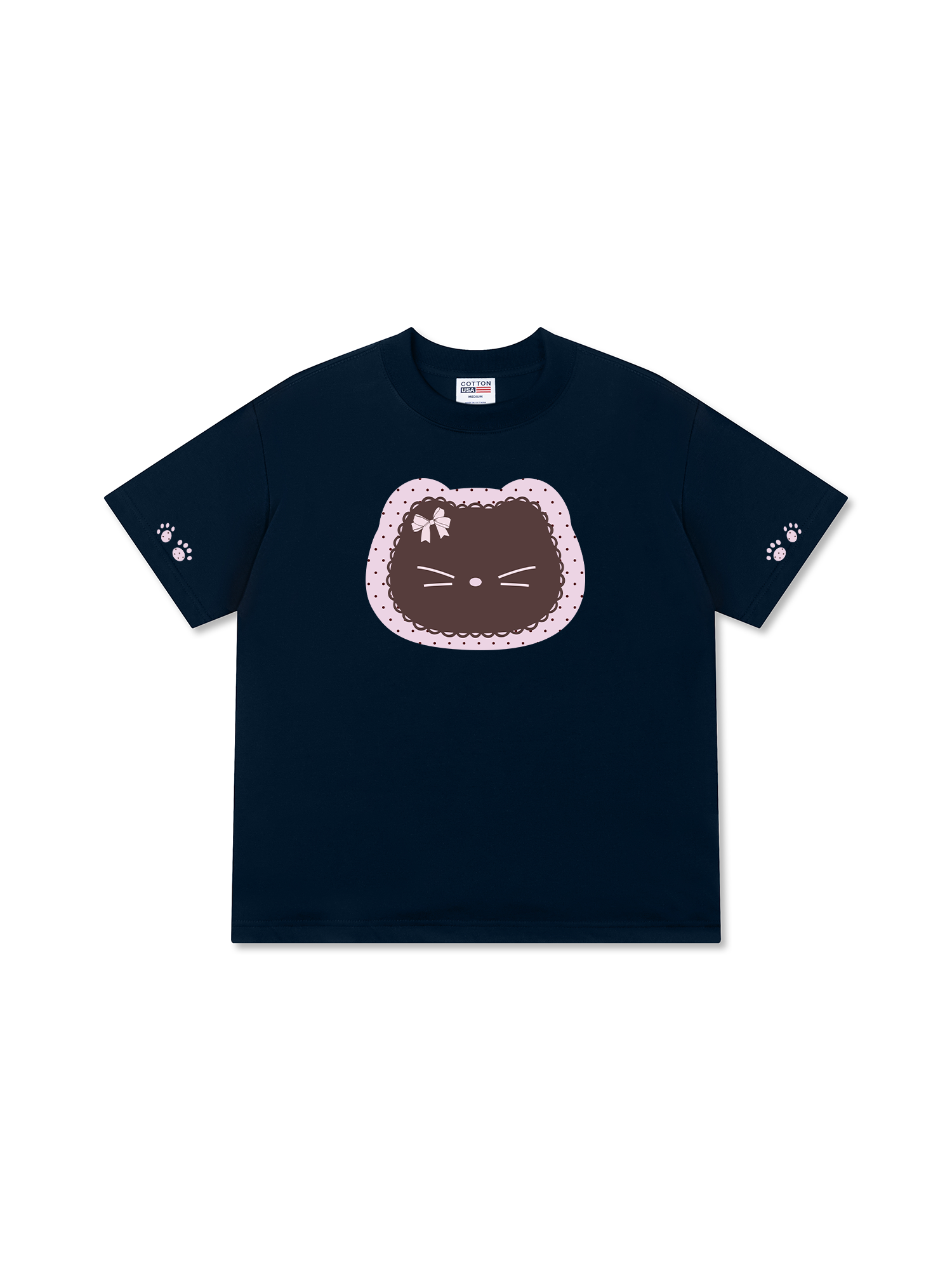 Áo Thun Relaxed Fit Dotty Mood Cute Cat