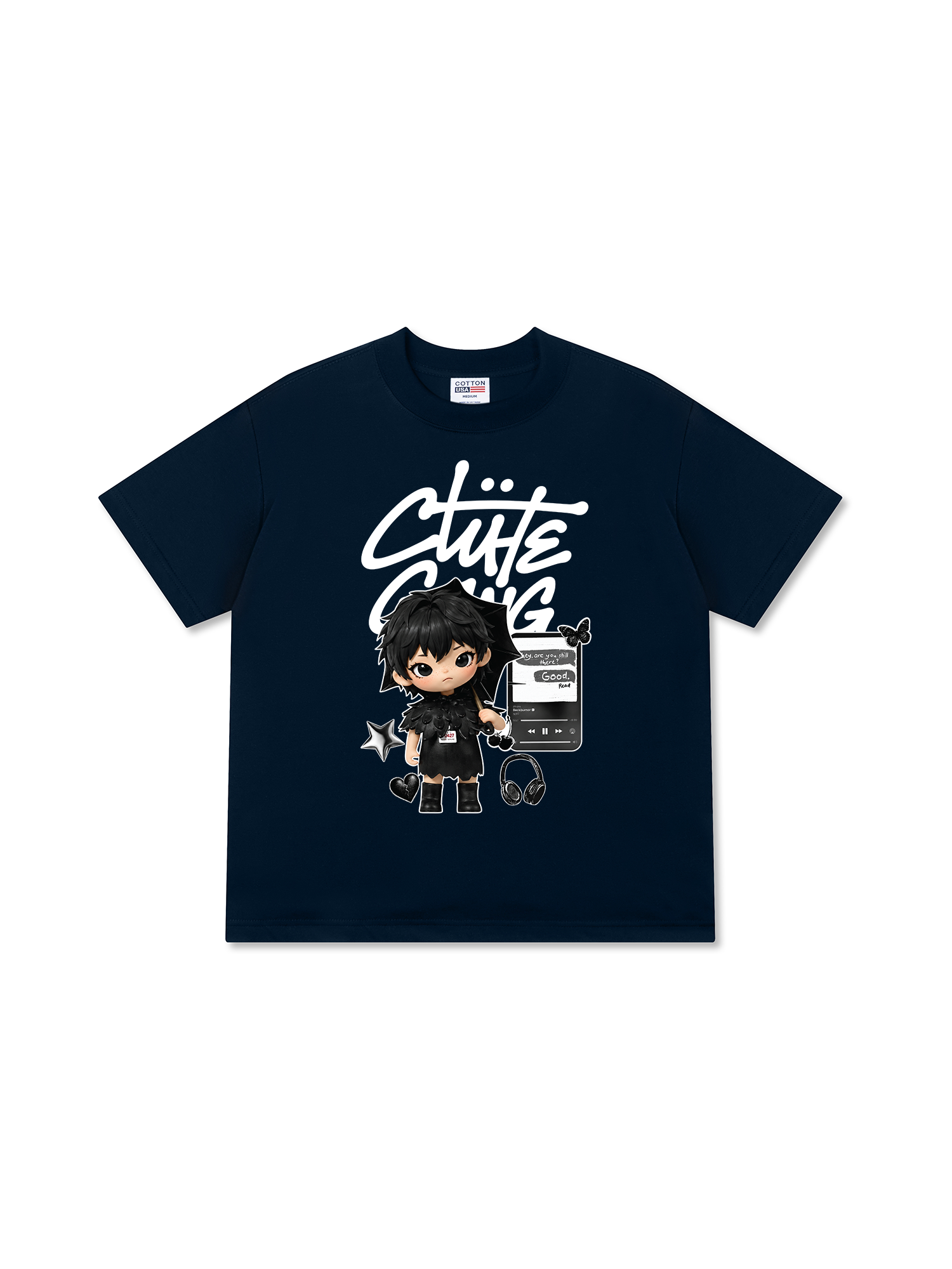 Áo Thun Relaxed Fit Cute Gang Black Boy