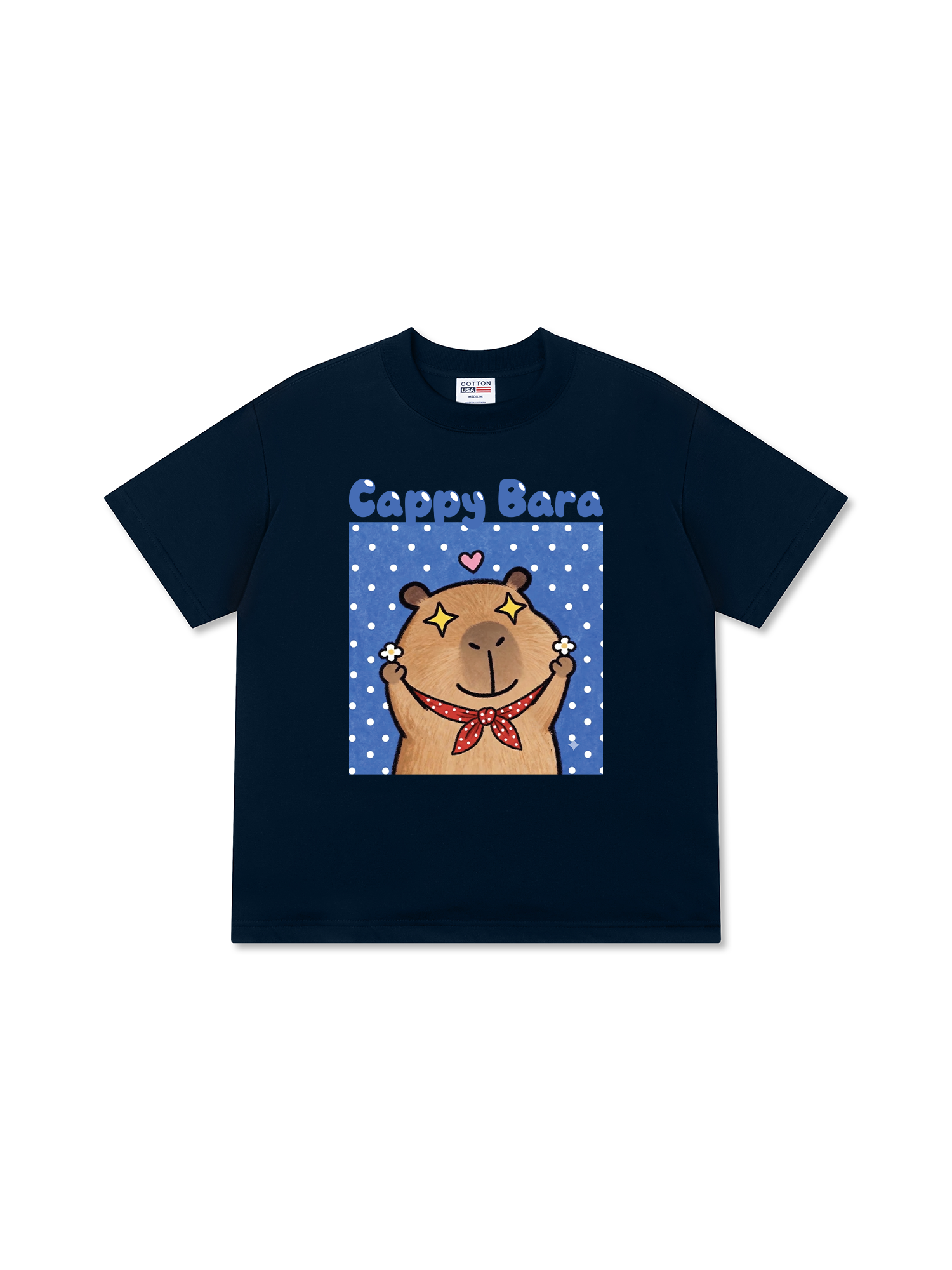 Áo Thun Relaxed Fit Farm Capy Bara Blue Background