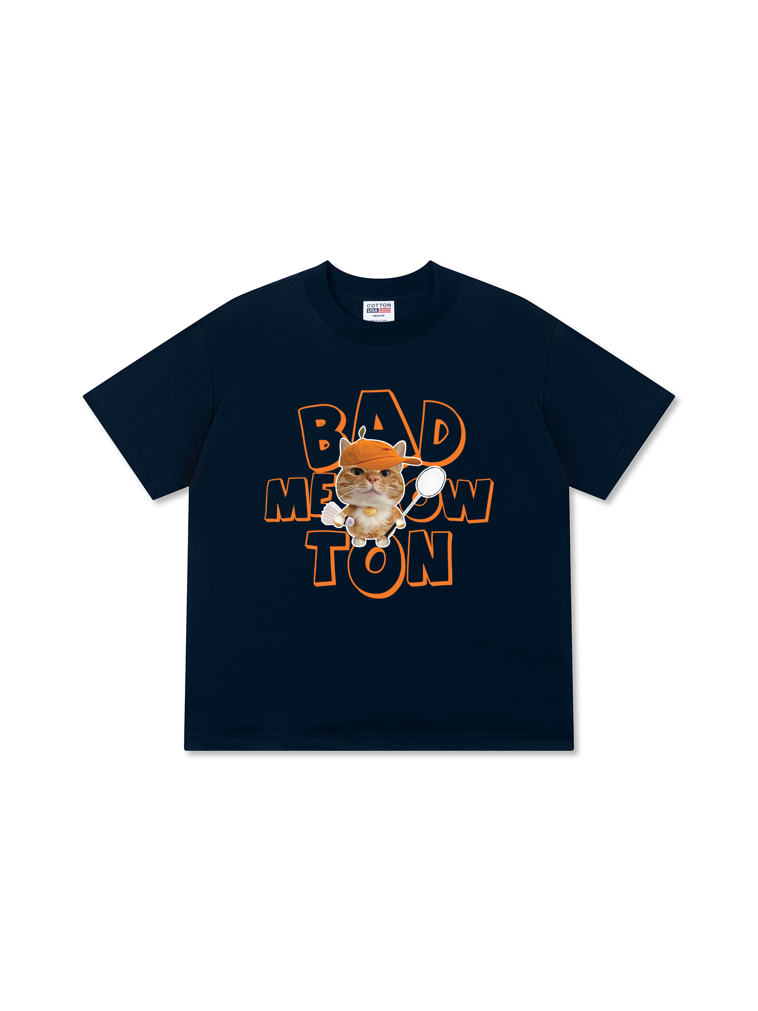 Áo Thun Relaxed Fit Badminton Cute Cat 2