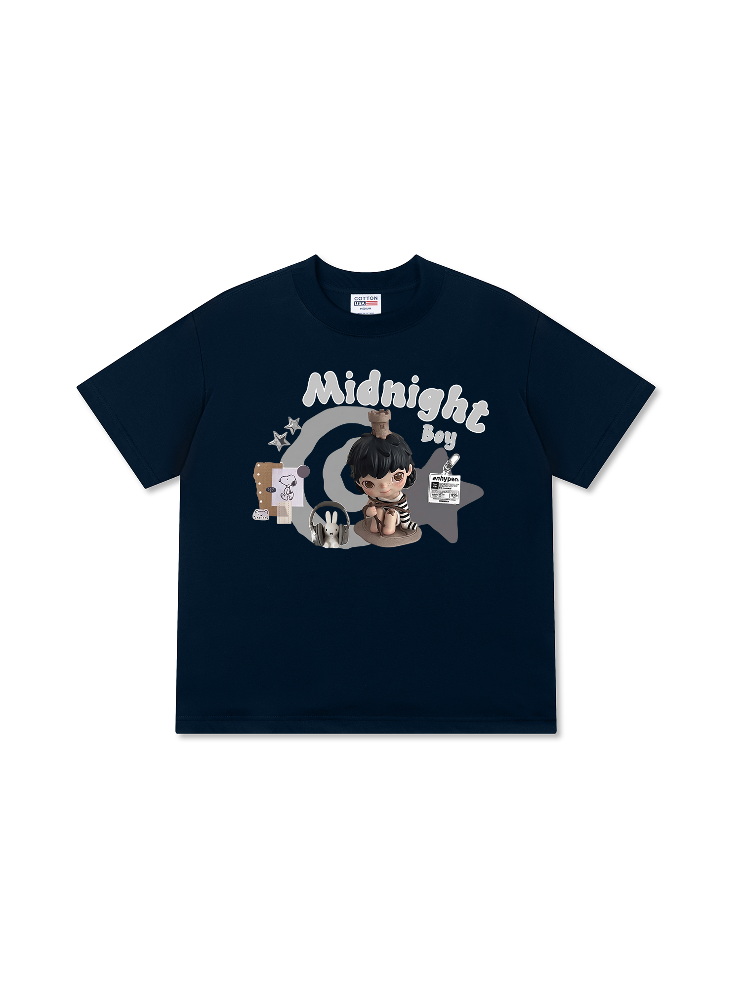 Áo Thun Relaxed Fit Cute Gang Mightnight Boy