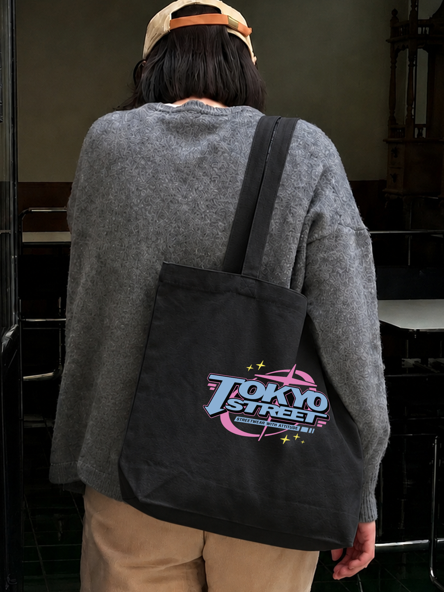Túi Tote City Tokyo Streetwear With Atitude Blue