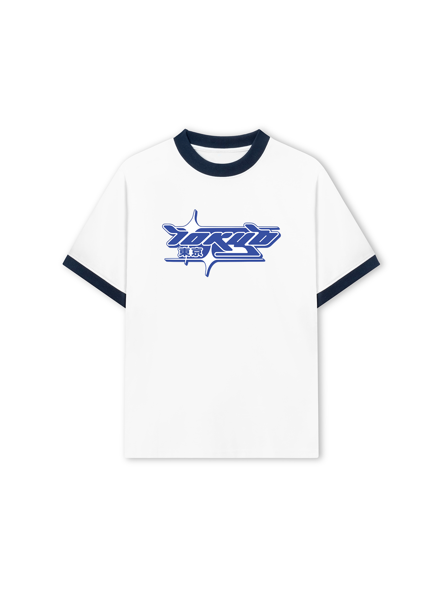 Áo Thun Ringer Relaxed Fit City Tokyo Blue